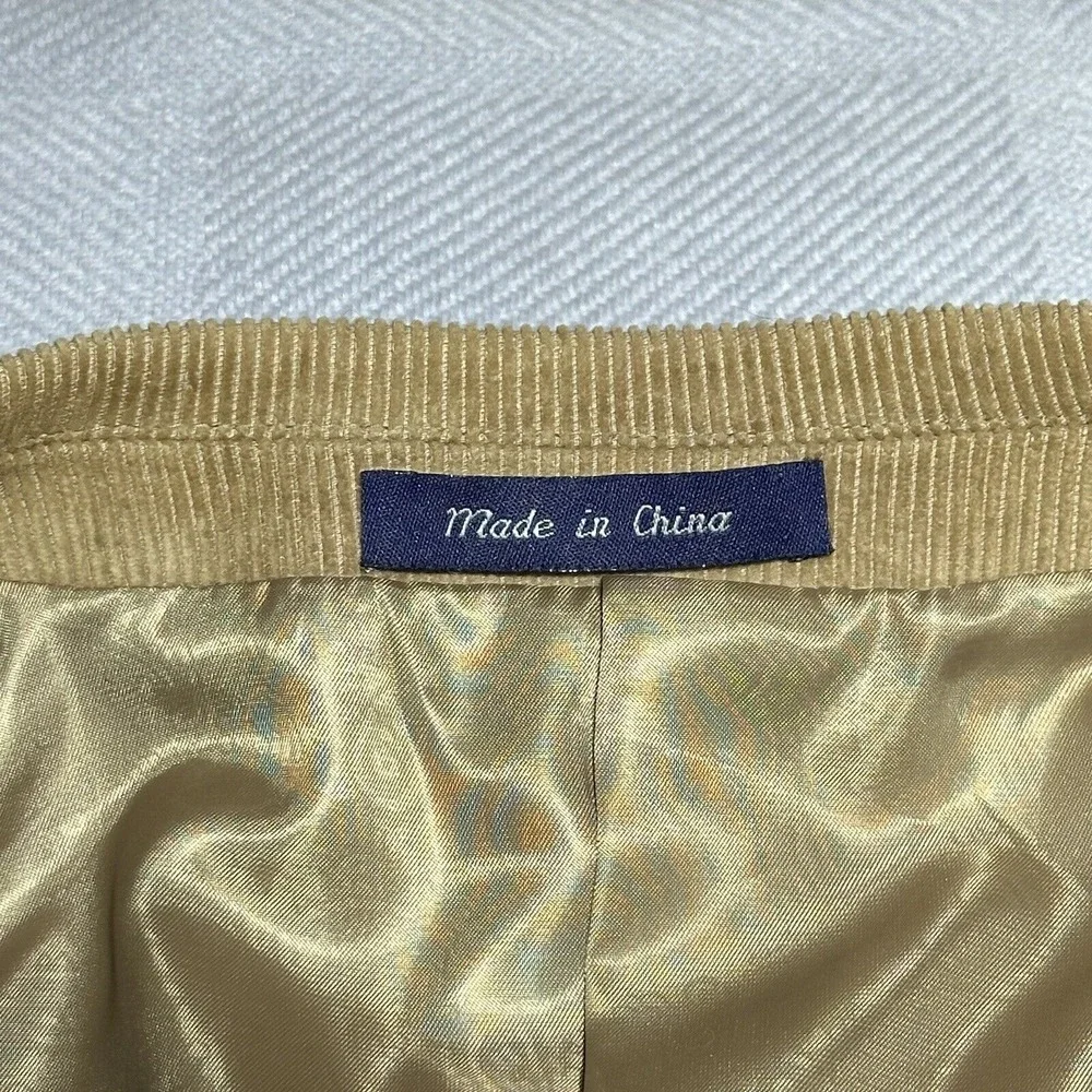 Alan Flusser Brown Corduroy‎ Two Button Paisley Liner Blazer Jacket Men's Sz 42L